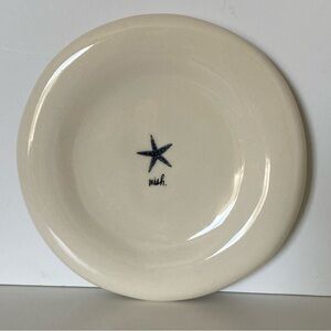 Rae Dunn Beach Appetizer Plate Starfish Wish Rare White Ceramic Candle As Well